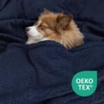 Waterproof Dog Blanket for Large Dogs - Reversible Washable Pet Blanket, Soft Sherpa Fleece Furniture Protector, Cat Throw Bed Couch, Navy, 60"x80" - Image 5