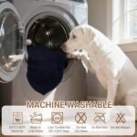 Waterproof Dog Blanket for Large Dogs - Reversible Washable Pet Blanket, Soft Sherpa Fleece Furniture Protector, Cat Throw Bed Couch, Navy, 60"x80" - Image 6