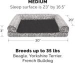 Furhaven Cooling Gel Dog Bed for Medium/Small Dogs w/ Removable Bolsters & Washable Cover, For Dogs Up to 35 lbs - Plush & Southwest Kilim Woven Decor Sofa - Boulder Gray, Medium - Image 3