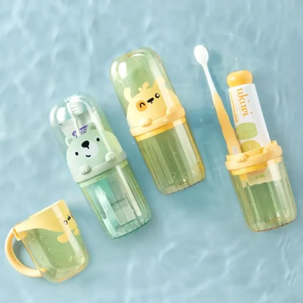 New Detachable Toothbrush Cups Cartoon Creative Toothpaste Holder Cute Portable Travel Organizer Journey