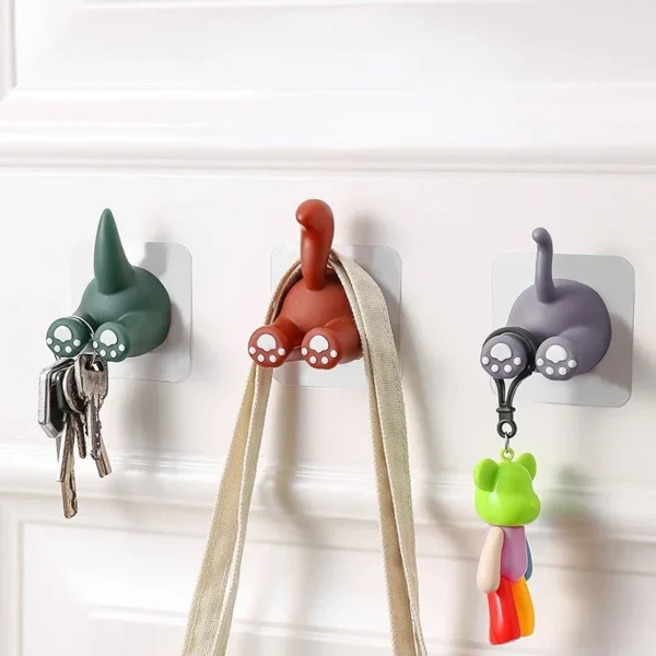 Cartoon Animal Toothbrush Holder Creative Wall-Mounted Traceless Hook Multi-functional Organizer Hook Bathroom Accessories - Image 3