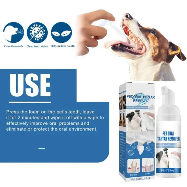 Pet Tartar Remover Natural Plaques Remover For Dogs Cats Freshen Breath Foam For Dogs Cats Support Healthy Gums Pet Care Product - Image 4