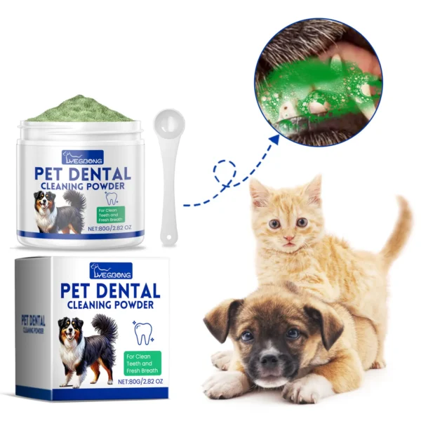 Pet Tooth Cleaning Powder Teeth Stain Remover Eliminates Bad Breath Tartar Remover Teeth Stone Cleaning Dog Dental Care Powder