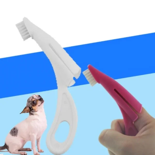 1Pcs Pet Finger Toothbrush Teddy Dog Brush Bad Breath Tartar Teeth Tool Dog Cat Cleaning Supplies 2 Colors Dog Toothbrushes Dog