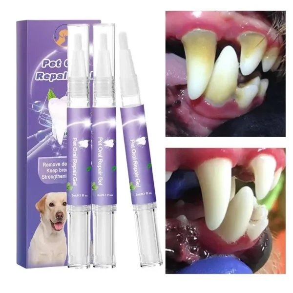 Pet Oral Repair Gel Tooth Repair Teeth Brushing Cleaner Natural Dog Toothpaste Gel For Kitten Dogs Cats Pets Breath Freshener - Image 2