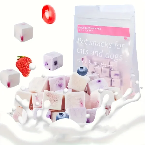 100g/3.53oz Fruit Yogurt Cubes Dog Treats For Dogs Or Cats, Made With Yogurt And Fruit, Healthy, Easily Digestible