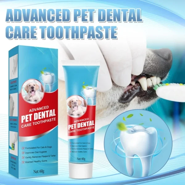 Pet Toothpaste Eliminates Bad Breath by Removing Plaque & Tartar Buildup Dog & for Cat Dental Care Mint Flavor 2.1 oz Tu B03E