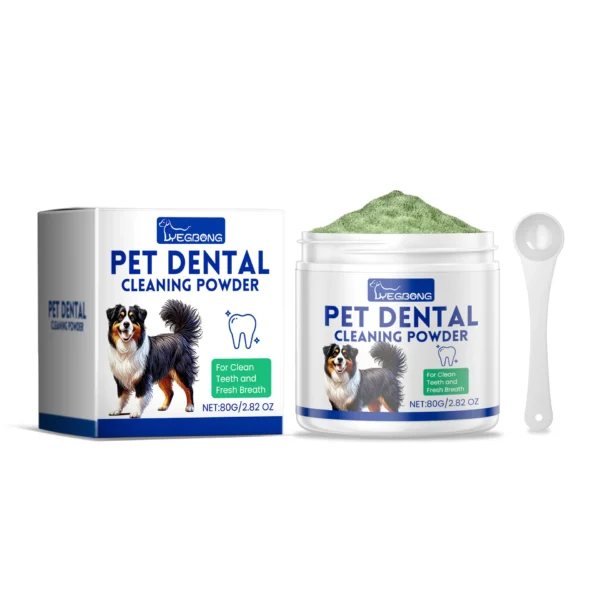 Pet Tooth Cleaning Powder Teeth Stain Remover Eliminates Bad Breath Tartar Remover Teeth Stone Cleaning Dog Dental Care Powder - Image 2